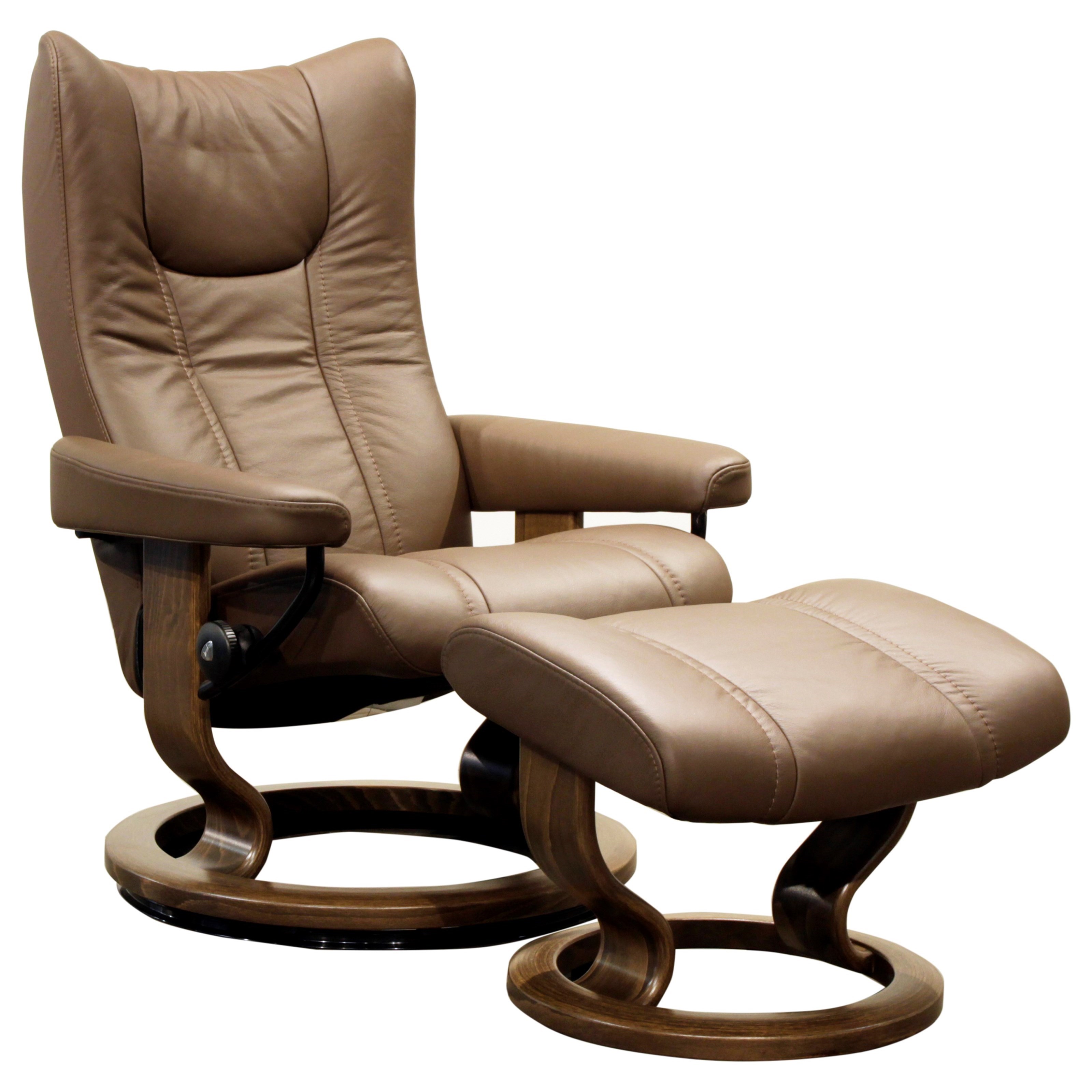 Wing Small Reclining Chair and Ottoman